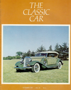 THE CLASSIC CAR 1972 SEPT - LASALLE, GRANDS CLASSIC